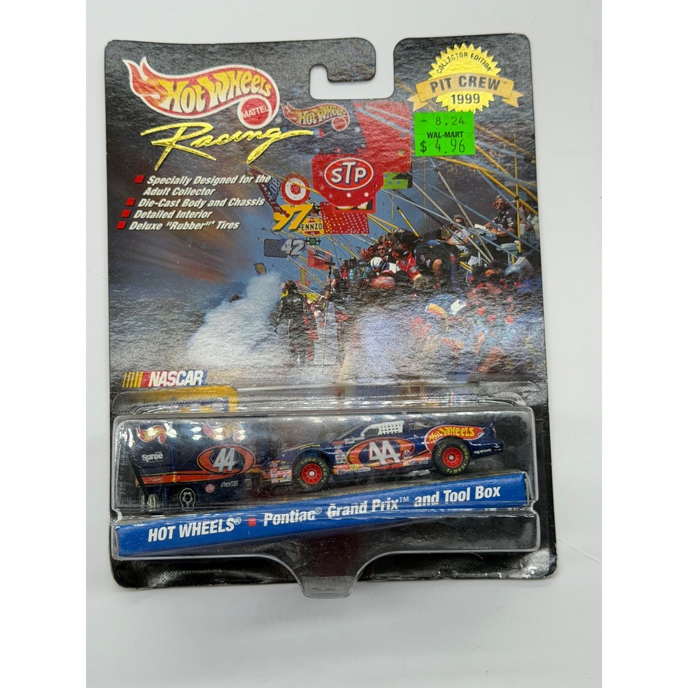 Hot Wheels Racing NASCAR 1999 Pit Crew #44 Pontiac Grand Prix and‎ Tool Box Set